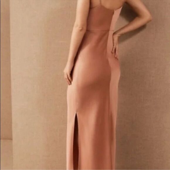 BHLDN Cali Satin Charmeuse Midi Dress Sedona Sunset - Picture 3 of 11